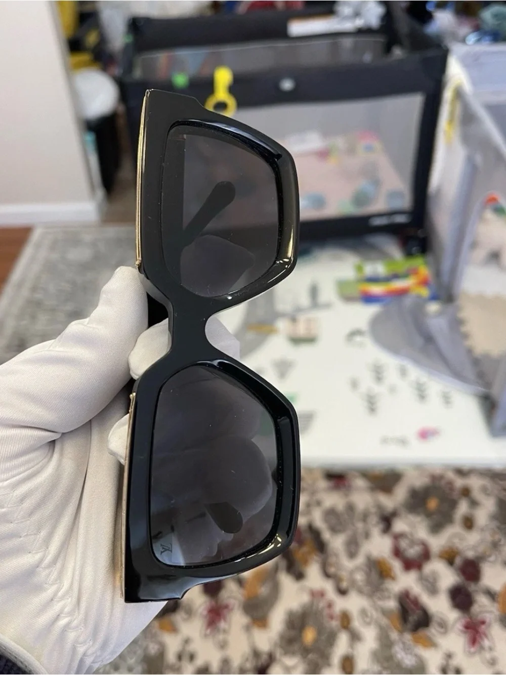 Louis Vuitton 1.1 Millionaires Sunglasses Black Gold Z1165E Authentic Unisex